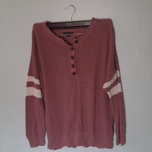 American Eagle button up varsity Henley sweater